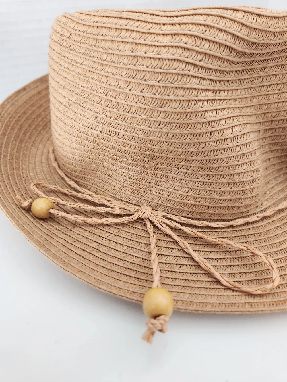 August Hat Company‎ Natural Paper Straw Beach Hat Fedora With Bow Classic NWOT